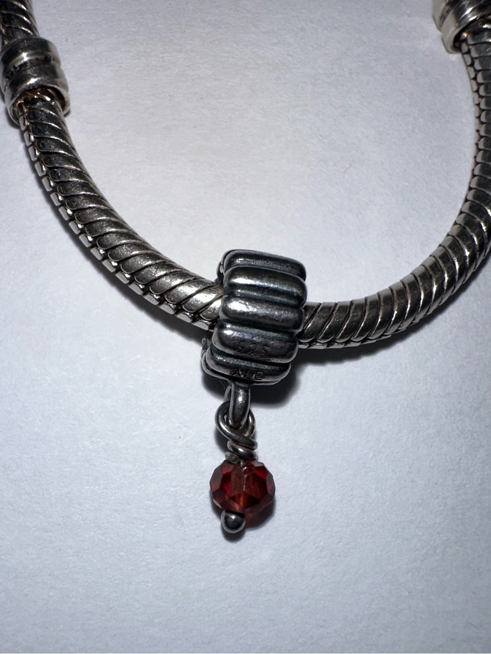 Authentic Pandora January Garnet Dangle Charm Retired  #790166GR ALE 925